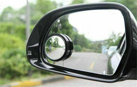 2x Black Round 2" Convex Stick On Rear-View Blind Spot Mirrors - Car, Truck, SUV
