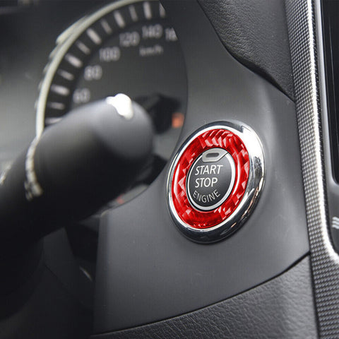 For Infiniti Q50 Q60 Red Carbon Fiber Engine Start Stop Button Ring Trim Cover
