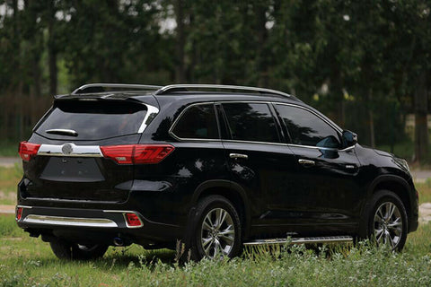 for Toyota Highlander 2015-2019 Stainless Steel Car Rear Window Spoiler Pillar Cover Trunk Wing Side Beveled Window Trim