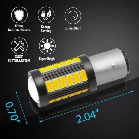 6000K White LED 1157 Backup Reverse Light Bulbs for Chevy Corvette C5 1997-2004