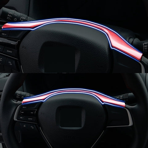 Carbon Fiber Style / Red Steering Wheel Frame Cover Trim Inner Decoration Fit Honda Accord 2018