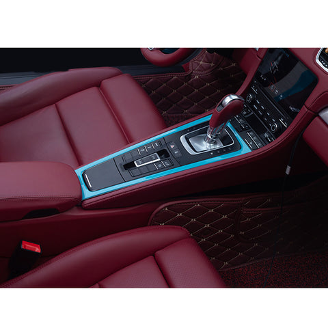 1pcs Red / White / Blue ABS Car Central Console Gear Shift Console Panel Decor Cover for Porsche 911 Boxster Cayman 2013-2019