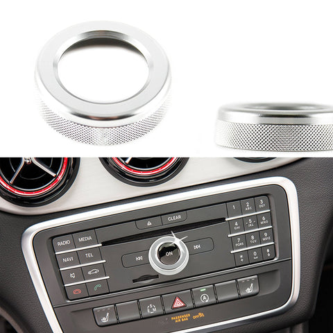 1x JDM Car Stereo Tuner Control Knob Audio Volume Control Decor Ring Cover For Mercedes A B C E S CLA GLA GLK ML GL Class