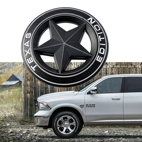 Big Badge Car Fender Trunk Lid Door Grille 3D Texas Edition Emblem Decal for Toyota TundraTacoma, Ford F150, Chevy Silverado, Nissan Titan