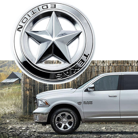 Big Badge Car Fender Trunk Lid Door Grille 3D Texas Edition Emblem Decal for Toyota TundraTacoma, Ford F150, Chevy Silverado, Nissan Titan