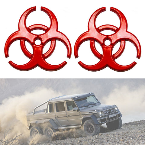 2x Side Badge Stickers 3D Logo Resident Evil Umbrella Corporation Biohazard Metal Chrome Fender Emblem