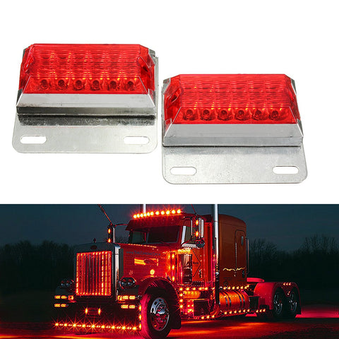 2x Universal 12V 24V Lamp 12-LED Truck UTE SUV Lorry Side Marker Light