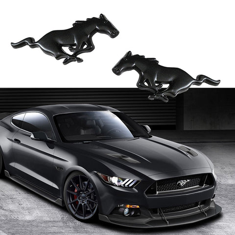 2x Ford Mustang Running Horse Chrome Finish Pony Emblems For Ford Mustang Side Fender Badge