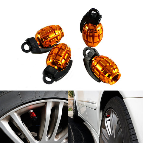 Tire Wheel Valve Stem Caps Set Air Dust Cover Caps Grenade Shape/Skull Shape