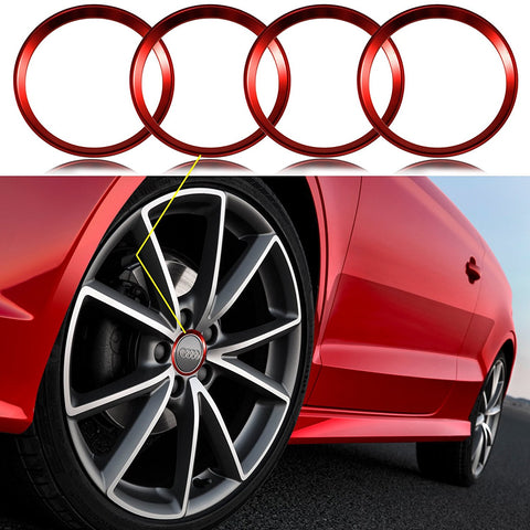 4 Pieces Alloy Car Wheel Rim Center Cap Hub Rings Decoration For Audi BMW