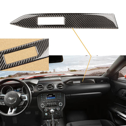 Car Interior Multimedia Control Center Console Penal Trim Carbon Fiber Sticker For Ford Mustang 2015-2020