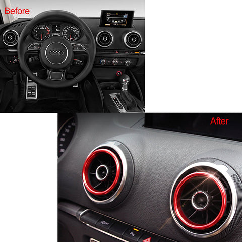 4pcs Chrome Car Auto AC Vent Outlet Decoration Ring Cover Trim for Audi A3 NEW