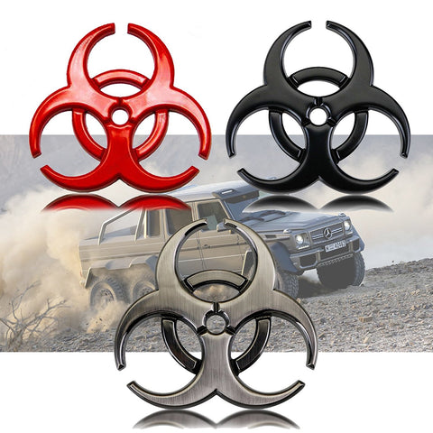2x Side Badge Stickers 3D Logo Resident Evil Umbrella Corporation Biohazard Metal Chrome Fender Emblem
