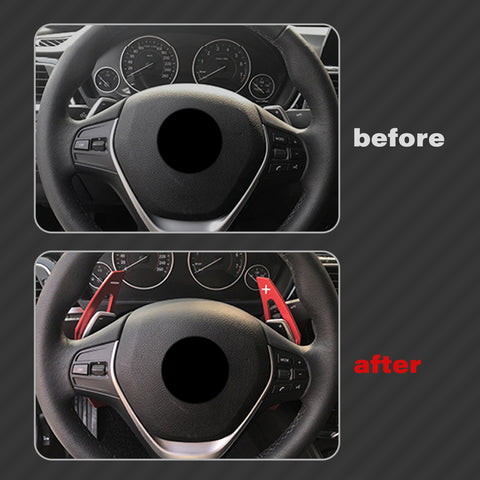 Steering Wheel Paddle Shifter Cover Trim, CNC Aluminum Alloy, Compatible With BMW 2 3 4 X1 X2 X3 X4 X5 X6 Series,F22 F23 F30 F31 F33 F34 F36 F32 F15 F16 F25 F26 F48 F39 (Red)