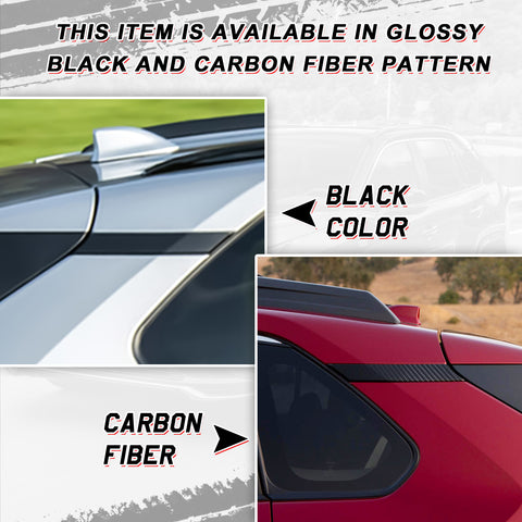 Set Carbon Fiber Style Exterior Front Window A-Pillar Rear Window C-Pillar Spoiler Window Pillar Accessories Cover Trim Combo Kit, Compatible with Toyota Rav4 2019-2024