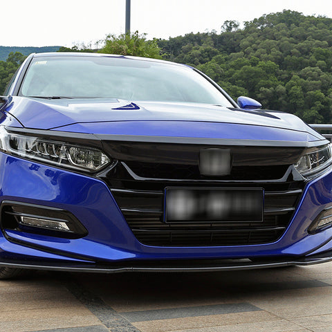 Gloss Black Front Bumper Hood Grille Stickers Trims For Honda Accord 2018-2020
