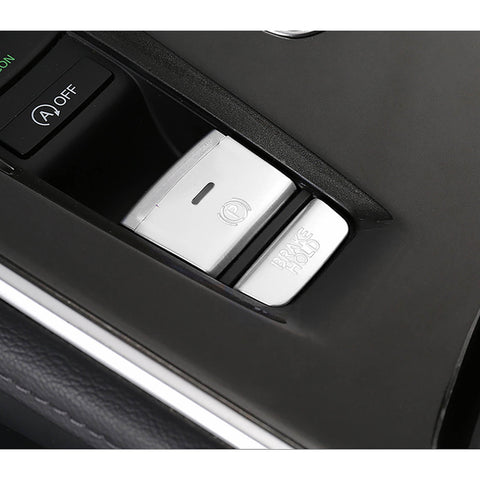 Red / Silver Aluminum Handbrake Button Cap for Honda Accord 2018-2020, Car Electronic Handbrake Parking P Gear BRAKE HOLD Frame Cover Decal Trim