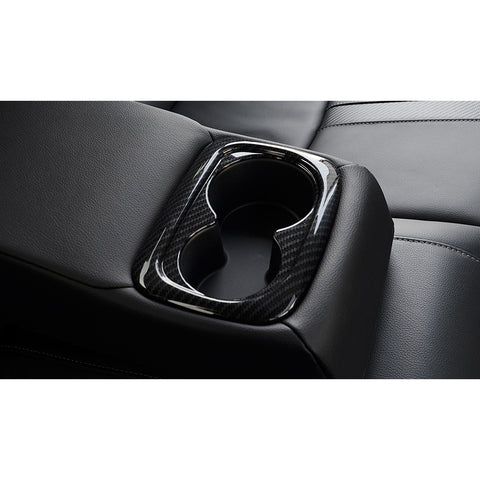 Carbon Fiber Pattern Water Cup Holder Frame Cover Trim For Honda Civic 2016-2022