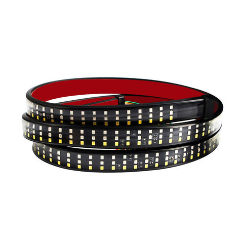 60" 5-Functions Triple Rows LED Tailgate Strip Light Bar - Sequential Turn Signal/Brake Light Strip/Running/Reverse/Double Flash for Trucks Trailer Pickup etc, No Drill Install