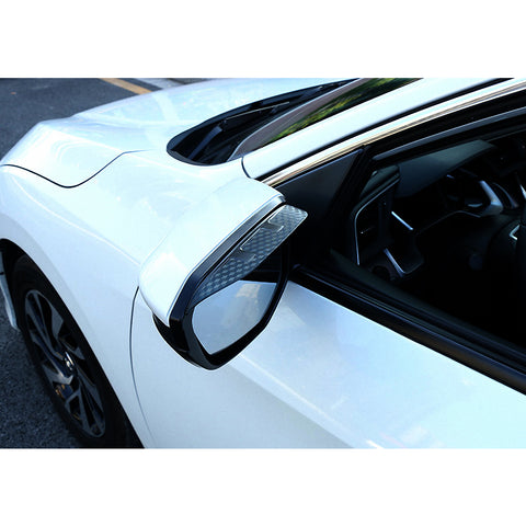 2pcs Rear View Side Mirror Rain Visor Shade Guard for Honda Civic 2016-2019, Carbon Fiber Texture Rearview Mirror Snow Visor Guard Anti-rain Eyebrow