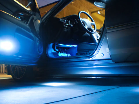 Blue Full LED Side Door Courtesy Light Assy Compatible With Lexus IS ES GS LS RX GX LX /for Toyota Avalon Sienna Venza Camry Prius 4Runner, OEM Replacement, Powered by 18-SMD LED