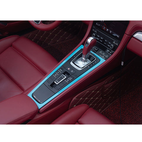 1pcs Red / White / Blue ABS Car Central Console Gear Shift Console Panel Decor Cover for Porsche 911 Boxster Cayman 2013-2019