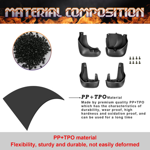 4pcs Splash Guards Mud Flaps OE Replacement Front+Rear For Honda CR-V 2012-2016