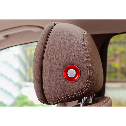 Red Front Seat Headrest Button Ring Trims For Benz C-Class 2015-21 GLC 2016-22