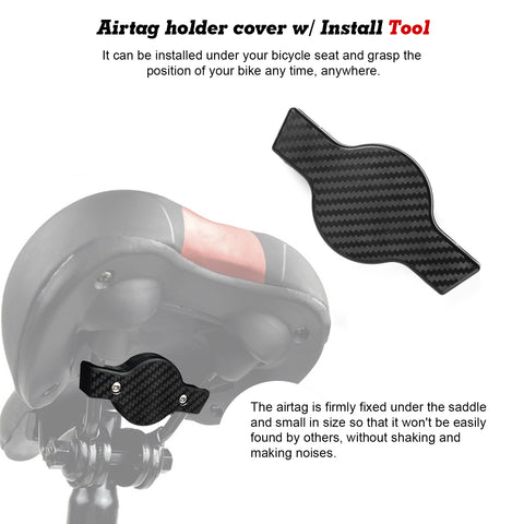 Carbon Bicycle Saddle Hidden Airtag Anti-theft Tracker Protective Cover Holder (Screw Style)