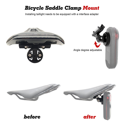 Bicycle Saddle Clamp Mount for Gopro Camera Garmin Varia RTL515 Rearview Radar