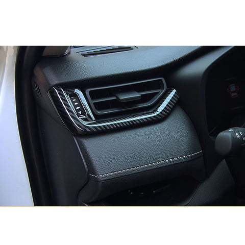 for Toyota RAV4 2019-2024 Center Console Dashboard AC Outlet Cover Trim, ABS Carbon Fiber Central Dashboard Air Vent Frame Moulding