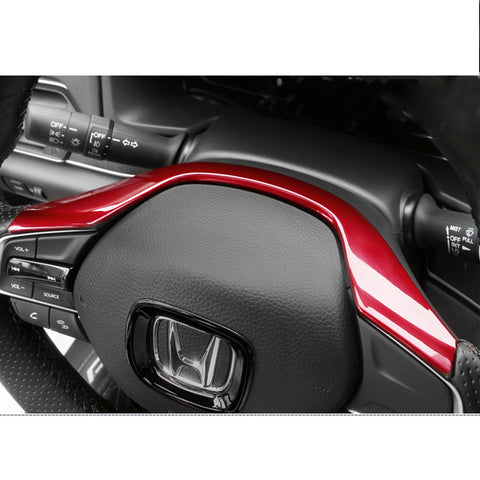 Carbon Fiber Style / Red Steering Wheel Frame Cover Trim Inner Decoration Fit Honda Accord 2018
