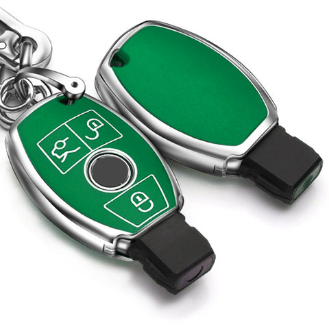 For Mercedes Benz Key Fob Cover, Key Fob Case for Mercedes Benz C E M S CLA CLS CLK GLC GLK G Class Soft TPU Full Cover Protection Smart Remote Keyless Entry Key Fob Shell, Green