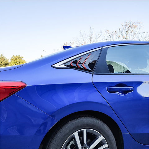 Side Air Vent Window Louver Glossy Black w/Red ABS Cover For Honda Civic 2016-21