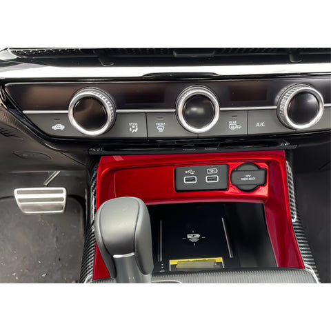 Sporty Red Console Cigarette Lighter Cover Trim For Honda Civic 11th Gen 2022+