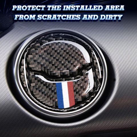 Real Carbon Fiber Inner AC Air Vent Panel Cover Decal For Ford Mustang 2015-up