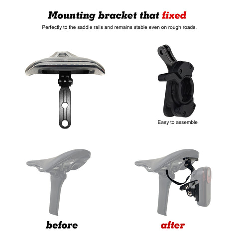 Bike RCT715 Tail Light Mount Combo, Compatible with Most Lynx Saddle S-WORKS SWAT & MOST LYNX - Type B