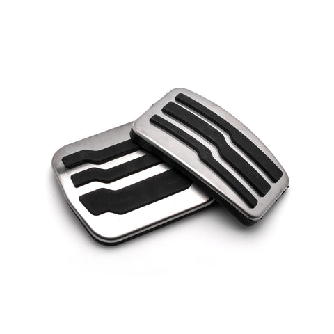 for Ford F-150 2009-2015 Aluminum Accelerator Brake Pedal Cover - Drill Free Anti-slip Gas Brake Paddle Protector - Non-slip Brake Foot Pedal Pad with Rubber Handle - Set of 2