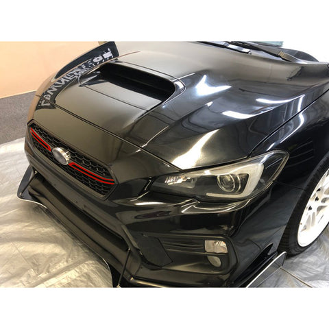 Glossy Red / Fluorescent Yellow Front Grille Pinstripe Vinyl Sticker Trim for Subaru WRX STI 2018 2019 2020, Racing Sport Front Hood Panel Pre-cut Stripe Decal Molding