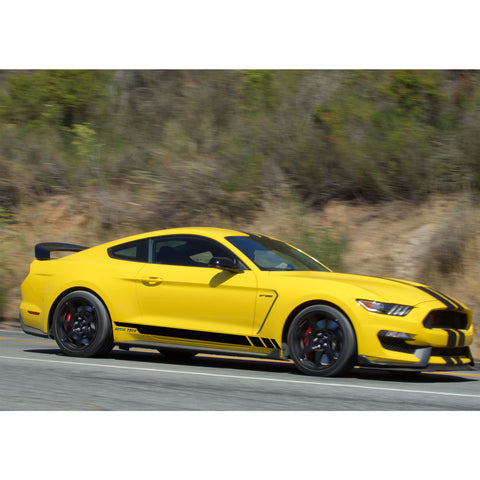 2pcs Glossy Black / White Car Side Skirt Stripe Sticker Door Molding Decal Trim for Ford Mustang 2015-2018, Car Exterior Decoration