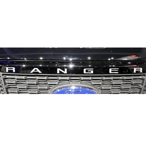 Glossy White Thin Vinyl Letter Insert Decal Sticker for Ford Ranger 2019 Front Grille Hood