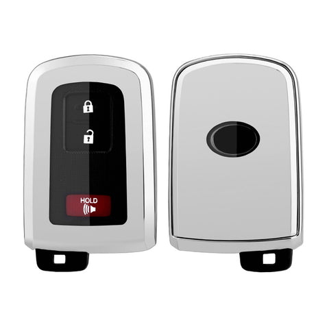 Silver TPU Remote Smart Key Fob Cover Protector For Toyota 4Runner Tacoma Camry