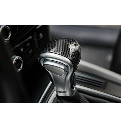 ABS Carbon Fiber Car Interior Center Console Gear Shift Knob Cover Molding Trim for Audi A4 A5 A6 A7 Q7 2012-2016
