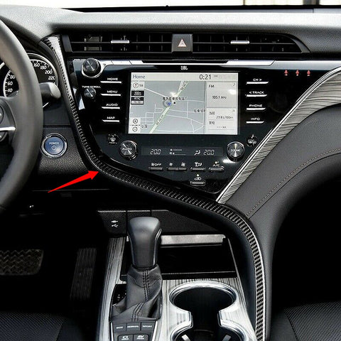 ABS Carbon Fiber Car Center Dashboard Console Strip Trim Molding Decoration for Toyota Camry 2018-2024