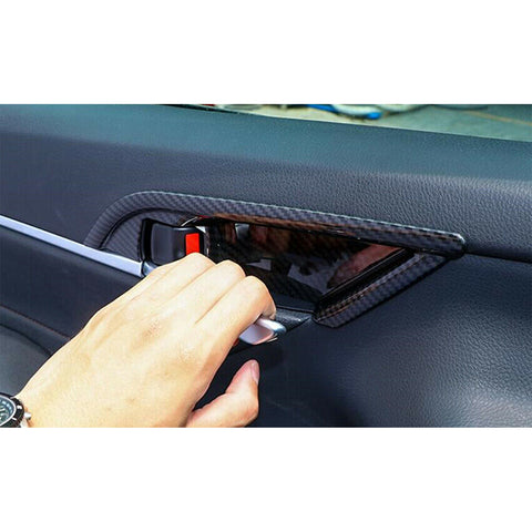 4pcs Carbon Fiber Style / Red Car Inner Door Handle Bowl Cover Trim for Toyota Camry 2018-2024