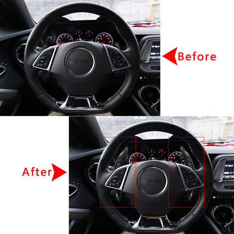 Real Carbon fiber Steering Wheel Paddle Shifter Extensions Compatible With Chevrolet Corvette 2014-2019,Fits Chevrolet Camaro 2016-2020