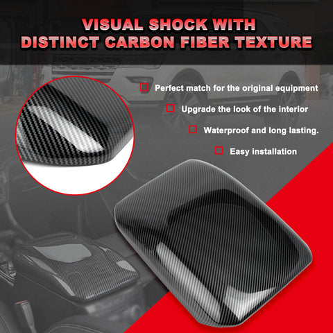 Carbon Fiber Texture Central Armrest Box Molding Cover For Ford Explorer 2020-23