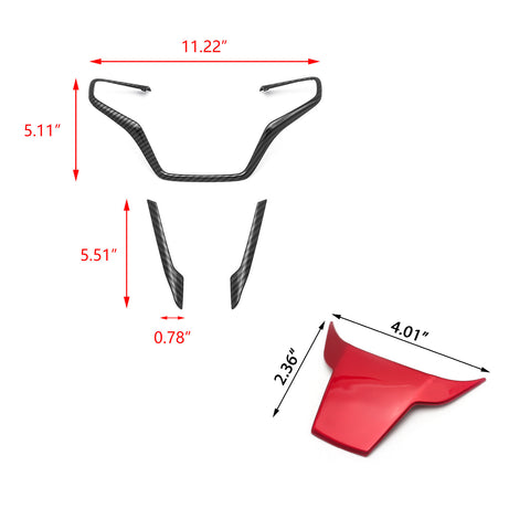 Carbon Fiber Look Steering Wheel +Lip Panel Cover Trims For Civic 10th Gen 16+