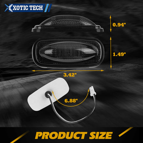 LED Fender Marker Replacement For DODGE 2003-2009 RAM 2500 3500, Smoked Lens Amber Red LED Fender Bed Side Marker Lights Set Assembly Heavy Duty Dually Truck Double Wheel Side Rear Fenders