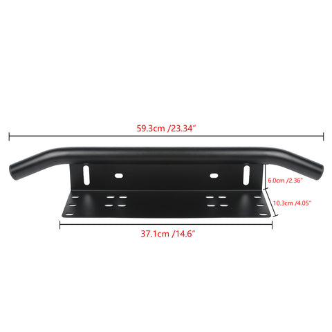 Front Hood Bumper License Plate Bracket Holder Compatible with Most cars, Jeep, Truck, Pickup, SUV, 4x4 -No Drill (Black)